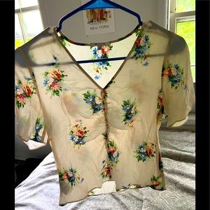 Madewell floral spring blouse